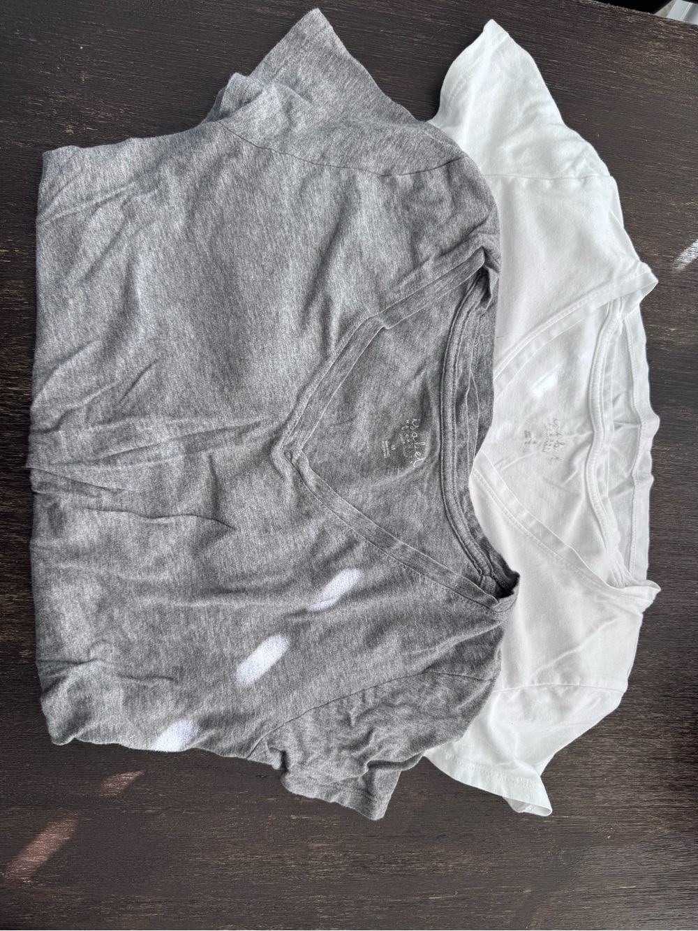 Isabel Maternity by Ingrid & Isabel Kids V-Neck Tees in Gray and White